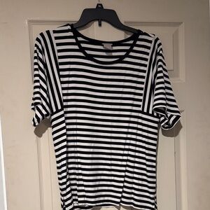 Chico's Monochrome Striped Top